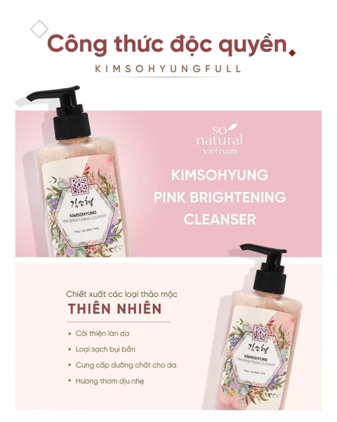 SỮA RỬA MẶT THẢI ĐỘC LÀM SÁNG DA BÁC SĨ KIM PINK BRIGHTENING CLEANSER KIMSOHYUNGFULL 145G