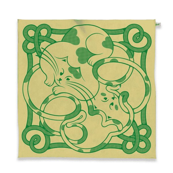 Khăn Mĩ Miêu - Mèo Khen Mèo Dài Đuôi Bandana (Pink/Green)