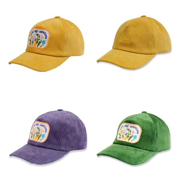 Embroidered Corduroy Cap [3 colours]