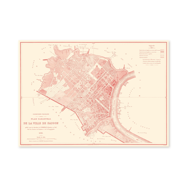 Sài Gòn Map Red A3 Riso Print