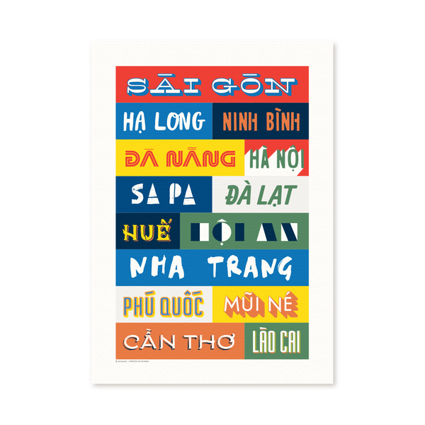 Vietnam Cities A2 A3 A4 Print