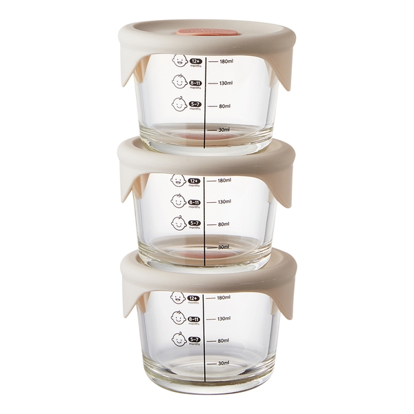 Bộ 3 hộp thủy tinh đựng thức ăn cho bé Lock&Lock có vạch chia 230ml x 3 hộp LLG508S3 - Hàng Chính Hãng - JoyMall