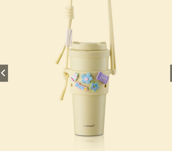 Combo Ly giữ nhiệt & Quai đeo silicone LocknLock HNT0000001 Energetic Tumbler x TLL076 Silicone Sleeve set VÀNG