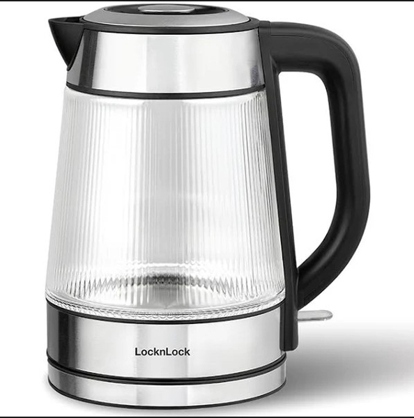 Ấm đun siêu tốc Locknlock Glass electric kettle 220-240V, 50-60Hz, 1850-2200W, 1.8L EJK256BLK - Màu đen