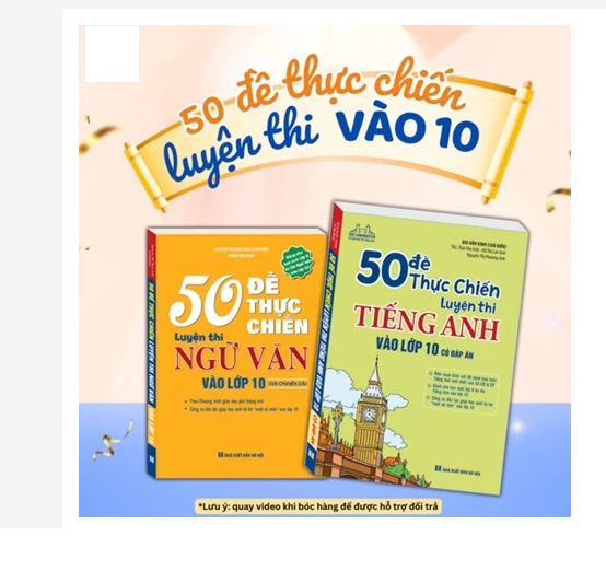 Sách - 50 Đề thực chiến luyện thi vào lớp 10 (có đáp án)