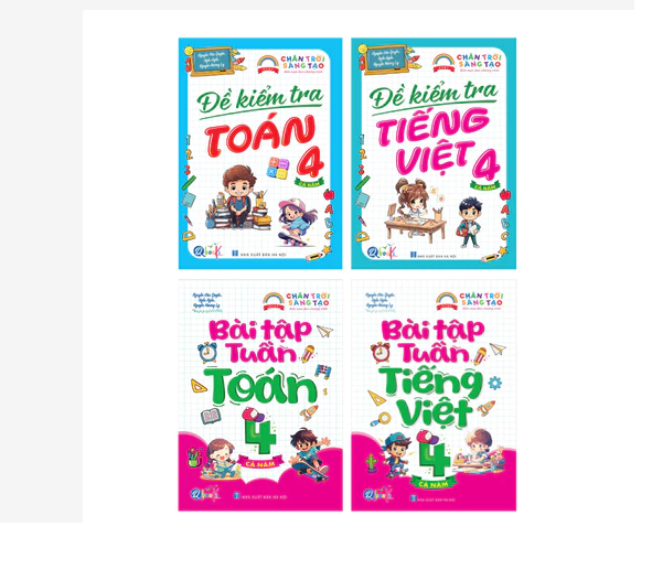 Sách - Bài Tập Tuần Và Đề Kiểm Tra Toán Và Tiếng Việt Lớp 2 - Chân Trời Sáng Tạo - Cả năm (4 cuốn)