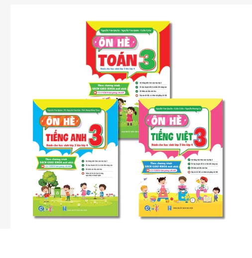 Sách - Combo Ôn Hè Toán, Tiếng Việt và Tiếng Anh Lớp 3 - Chương Trình Mới - Dành cho học sinh lớp 3 lên 4 (3 cuốn)