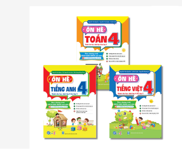Sách - Combo Ôn Hè Toán, Tiếng Việt và Tiếng Anh Lớp 4 - Chương Trình Mới - Dành cho học sinh lớp 4 lên 5 (3 cuốn)