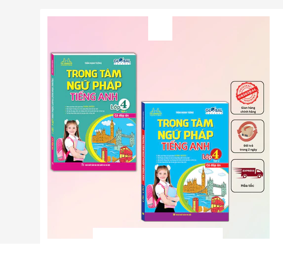 Sách - Global success - Combo Trọng tâm ngữ pháp Tiếng Anh lớp 4 (trọn bộ tập 1+2) (có đáp án)