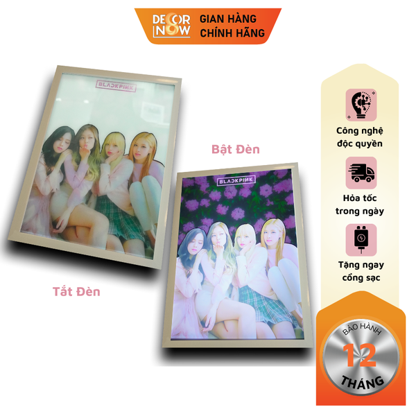 Tranh Bật Đèn Ảnh Blackpink DECORNOW Card Blackpink Born Pink Trang Trí Phòng ngủ, Phòng Khách BP-08