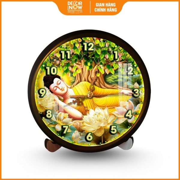 Đồng hồ Phật Giáo Phật Niết Bàn Bồ Đề Sen Vàng DecorNow DH07