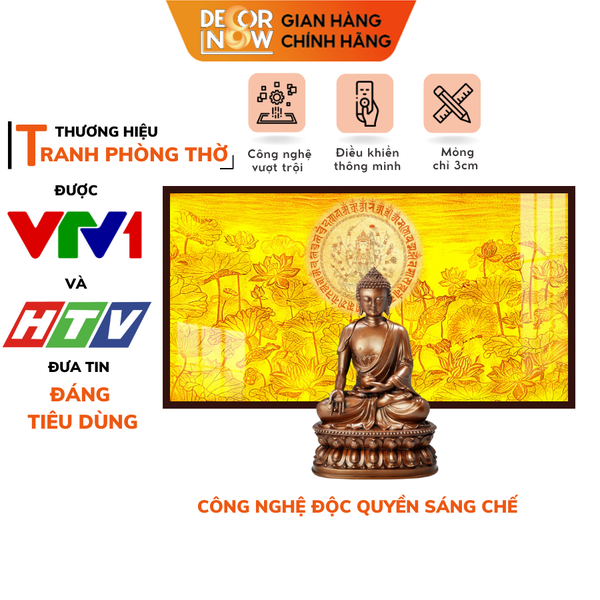 Tranh Trúc Chỉ Ngang In Phật DECORNOW DCN-TC109