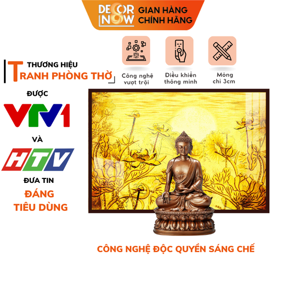 Tranh Trúc Chỉ Ngang In Hoa Sen DECORNOW DCN-TC115