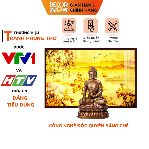 Tranh Trúc Chỉ Ngang In Hoa Sen DECORNOW DCN-TC126