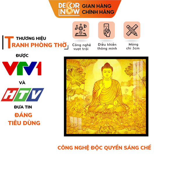 Tranh Trúc Chỉ Vuông In Phật DECORNOW DCN-TC133