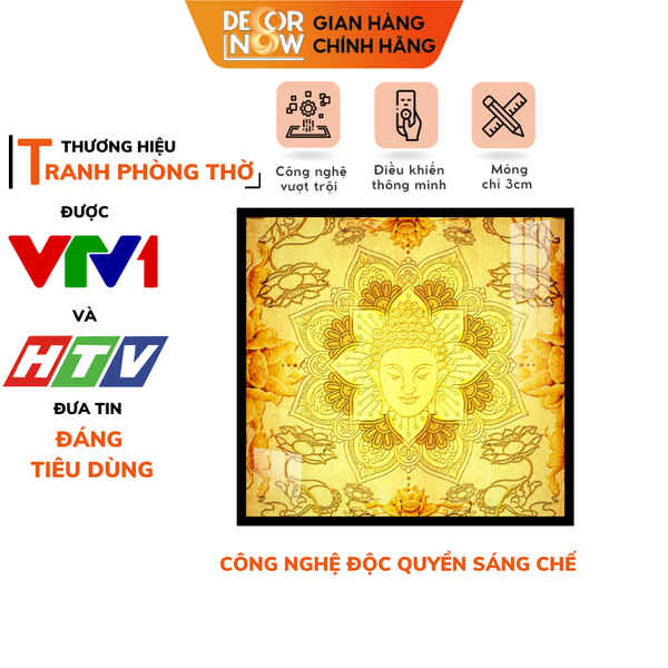 Tranh Trúc Chỉ Vuông In Phật DECORNOW DCN-TC134