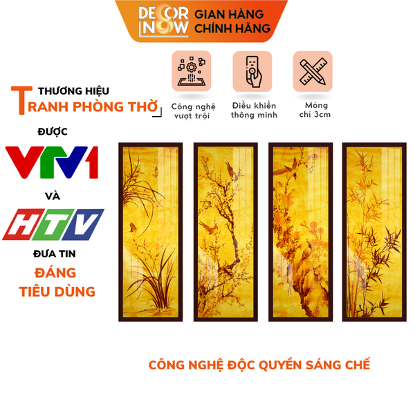 Tranh Tứ Quý Lan Mai Cúc Trúc DECORNOW DCN-TC278