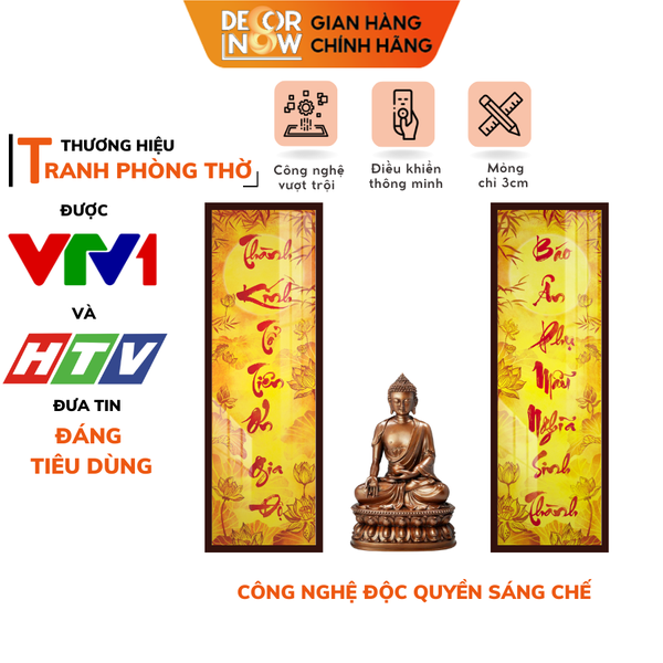 Tranh Trúc Chỉ Bộ Đối In Chữ Thư Pháp DECORNOW DCN-TC291