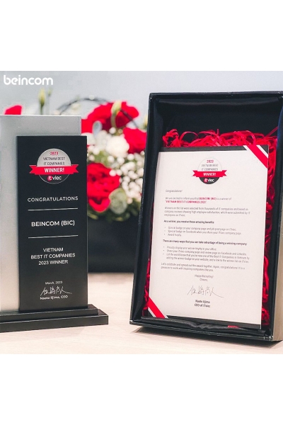 Cúp vinh danh Best IT companies 2023 - ITviec - Cúp độc quyền