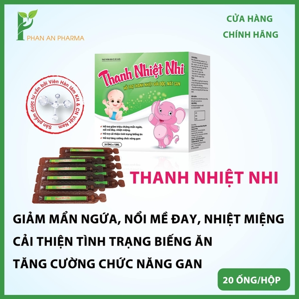 [Chính Hãng] Thực phẩm chức năng Siro thanh thiệt tiêu độc Thanh Nhiệt Nhi, siro thanh nhiệt giải độc mát gan Nine's Beauty Nines Beauty Dược Mỹ Phẩm Phan An Green Hộp 20 ống