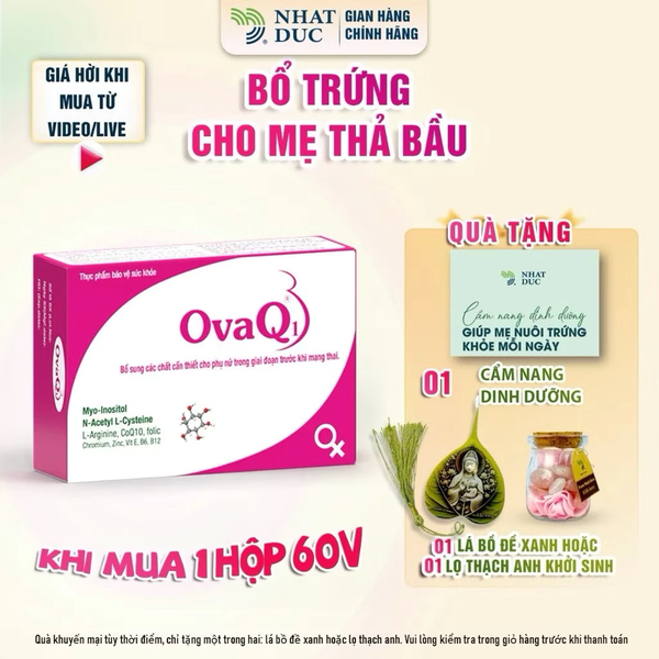 tpbvsk OvaQ1 Bổ trứng giúp thụ thai - mua bản plus thêm cẩm nang dinh dưỡng, canh trứng, bổ trứng - Nhật Đức