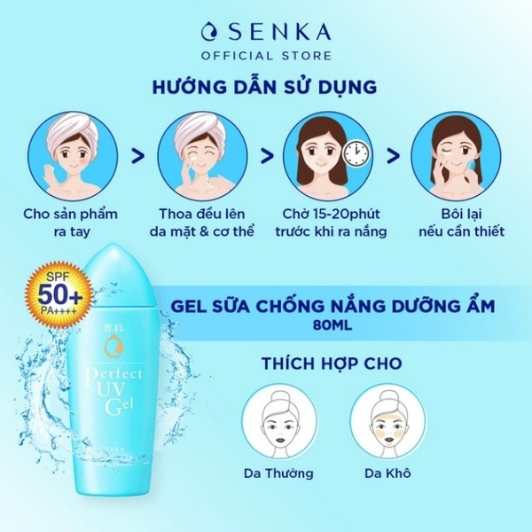 Gel sữa chống nắng Senka Perfect UV Gel 80ml 3