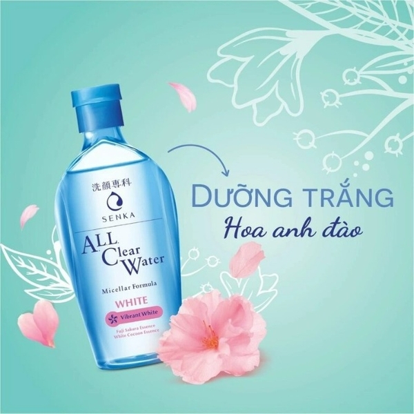 Nước Tẩy Trang Senka All Clear Water Micellar Formula White 230ml - Hồng 1