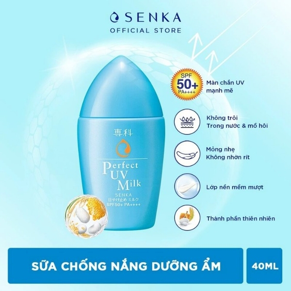 Kem Chống Nắng Dạng Sữa Mỏng Nhẹ Senka Perfect UV Milk 40ml