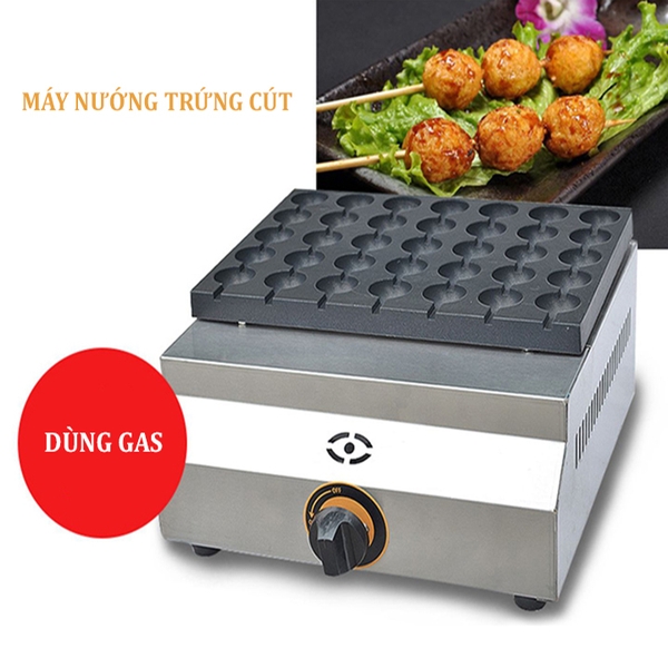 Máy nướng trứng cút xiên que 35 lỗ sử dụng gas