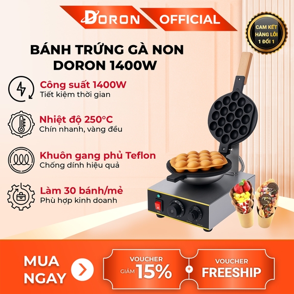 Máy làm bánh trứng gà non công nghiệp DORON_134 1400W kiểm soát nhiệt độ chính xác, bánh thơm ngon