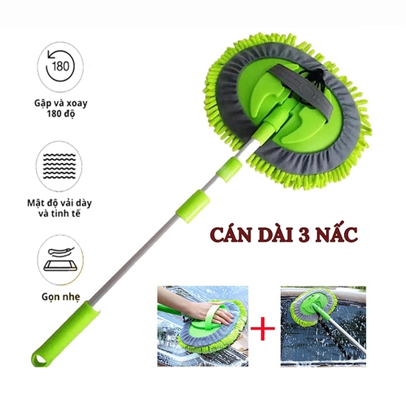 Chổi lau xe ô tô, chổi rửa xe đa năng gấp gọn, vệ sinh xe hơi chuyên dụng