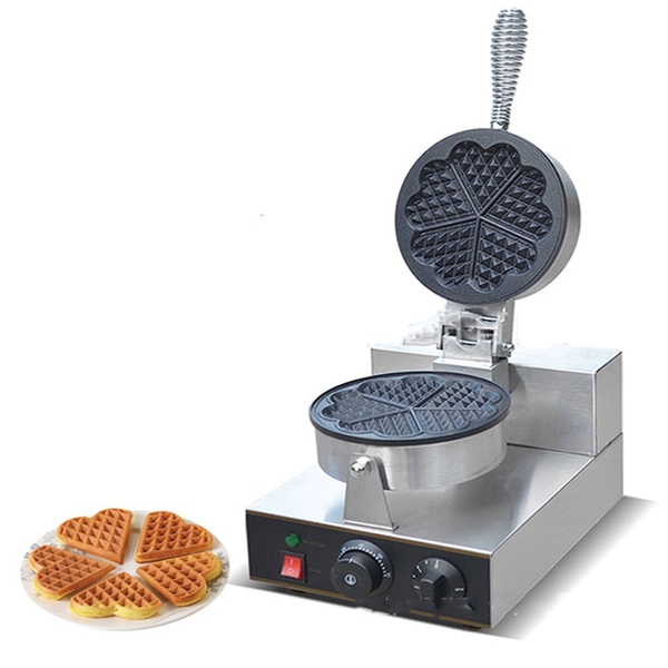 Máy làm bánh waffle công nghiệp, nướng bánh kẹp tàn ong khuôn trái tim