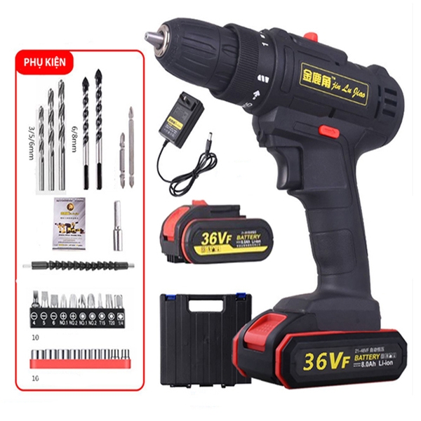 Máy khoan pin bắt vít cầm tay 36V lỗi đồng kèm full hộp phụ kiện