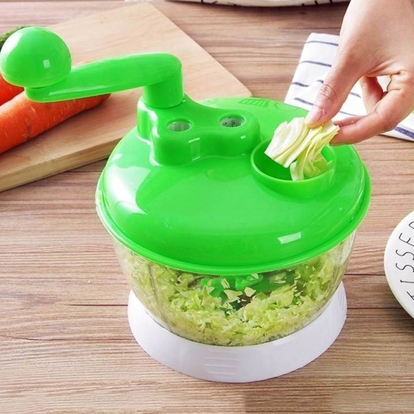 Dụng cụ xay tỏi ớt, rau củ quay tay đa năng
