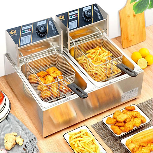Bếp chiên nhúng điện 12L/2 ngăn điều chỉnh độc lập công suất 2500W/1 hộc