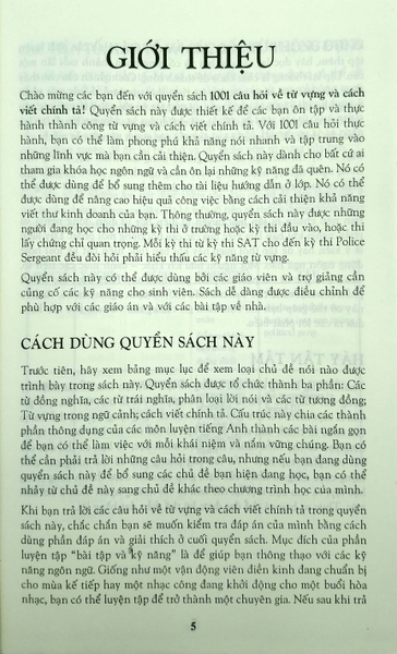 1001 Câu Hỏi Về Từ Vựng Tiếng Anh Và Cách Viết Chính Tả