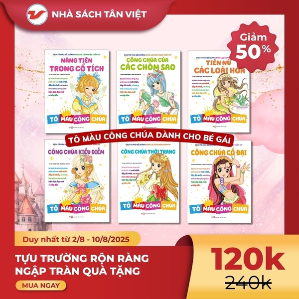 CB515 -50% - Combo 6 cuốn: TÔ MÀU CÔNG CHÚA DÀNH CHO BÉ GÁI
