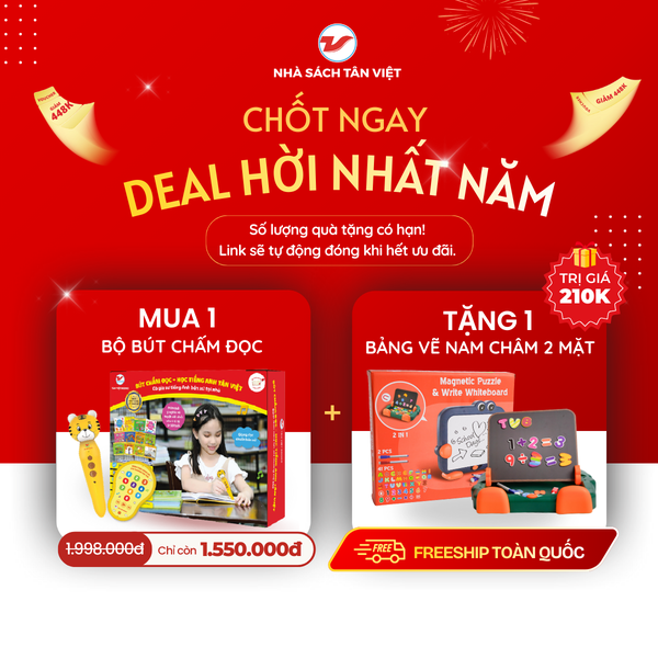 Bút chấm đọc - Học tiếng Anh Tân Việt (Trọn bộ 1 Bút 12 cuốn sách)