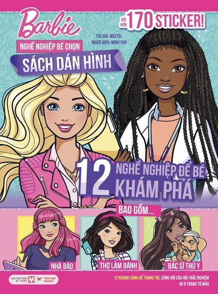 Barbie 12 Nghề Nghiệp Để Bé Khám Phá - Sách Dán Hình Với Hơn 170 Sticker !