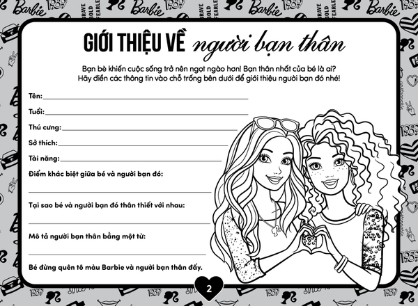 Barbie Tô Màu Khổ Lớn : Năng Động
