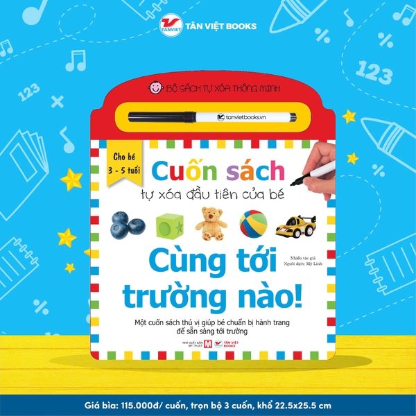 Combo 3 Cuốn sách tự xóa đầu tiên của bé - dành cho bé 3-5 tuổi