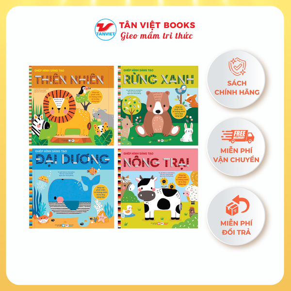 Combo 4 cuốn: Ghép hình sáng tạo - Giúp Bé Phát Triển Trí Thông Minh và Tư Duy Sáng Tạo