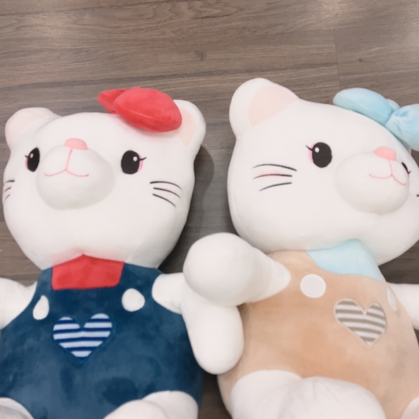 Thú Bông Mèo Trắng Mặc Yếm 50cm