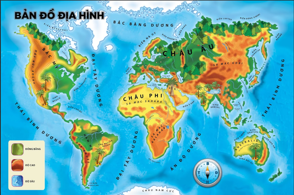 ATLAS Cho Trẻ Em - Tặng Kèm Poster Bản Đồ Địa Hình Thế Giới