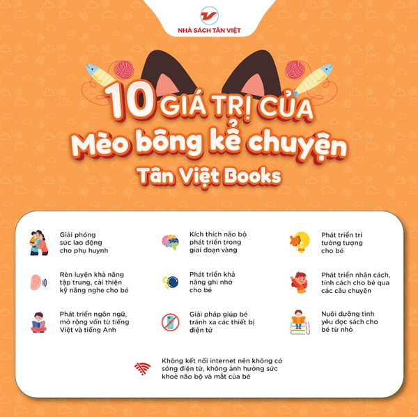 Mèo bông kể chuyện - Size 25cm - Món quà trí tuệ cho bé