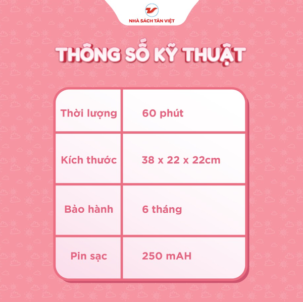 Thỏ bông kể chuyện - Loại nhỏ nằm ngang - Size 25cm - Món quà trí tuệ cho bé
