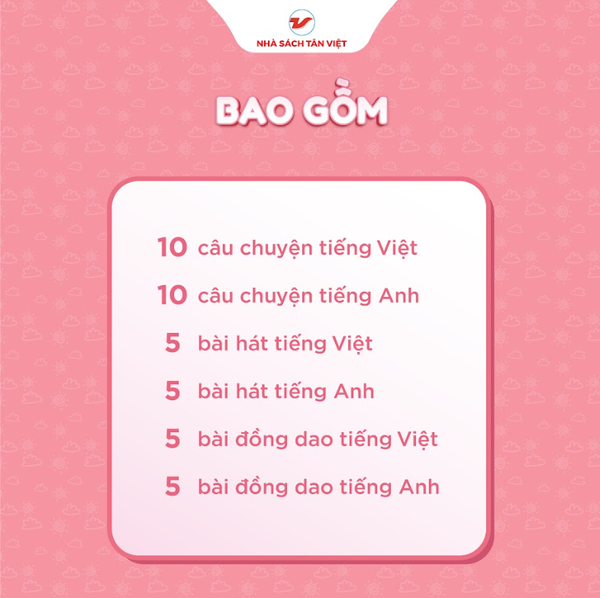 Thỏ bông kể chuyện tai hồng chấm bi - Size 25cm - Món quà trí tuệ cho bé