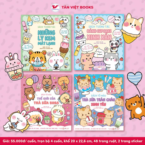 Combo 2 Cuốn Sách Tô Màu Trà Sữa Boba - Phát Triển Đa Giác Quan