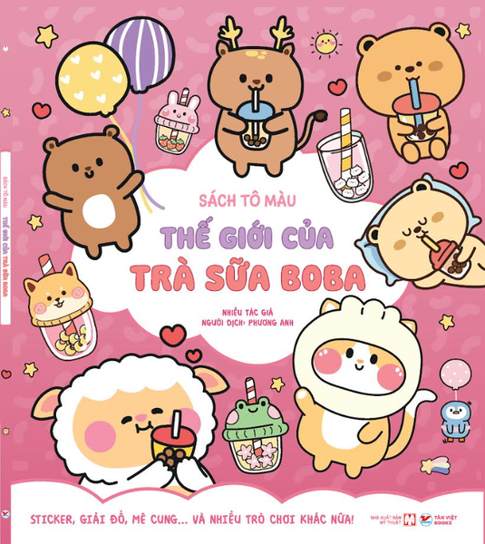 Combo 4 Cuốn Sách Tô Màu Tương Tác Trà Sữa Boba - Phát Triển Đa Giác Quan