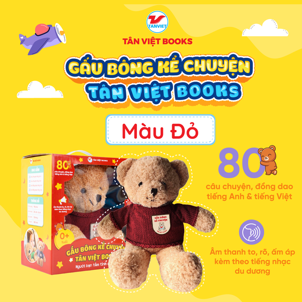 Gấu Bông Kể Chuyện Tân Việt Books - Màu Đỏ
